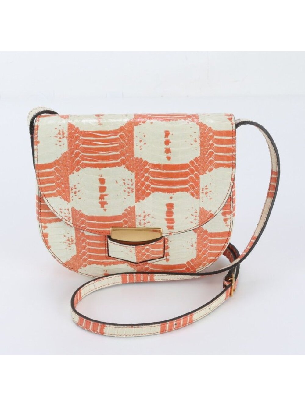Celine Trotter Python Embossed Leather Shoulder Bag